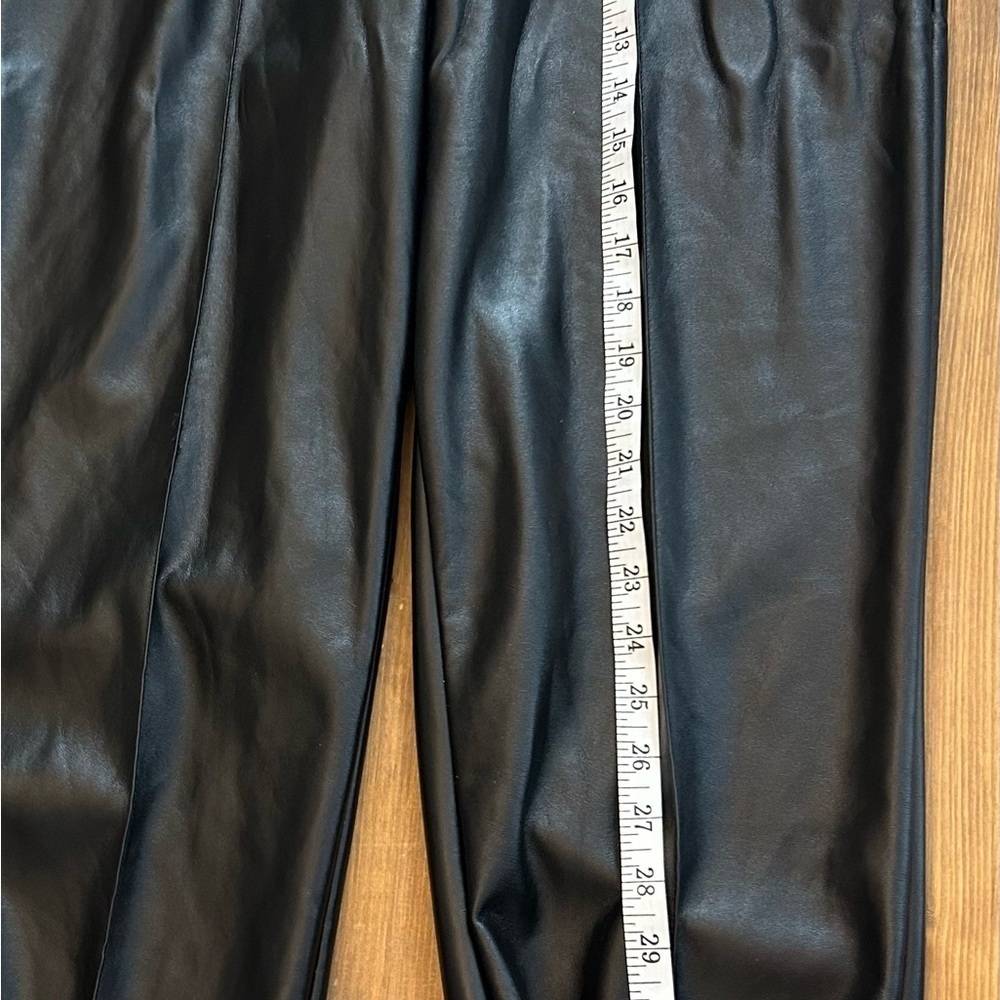 Womens Maison d’Amelie Black Faux Leather Joggers Size 12 Bikercore - Picture 12 of 13